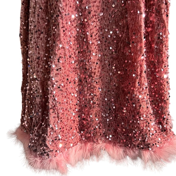 Stunning Pink Sequined Dress Size Medium - Picture 6 of 7
